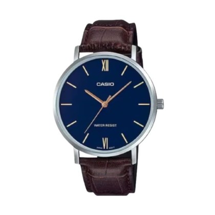 Casio General MTP-VT01L-2B Brown Leather Band Men Watch
